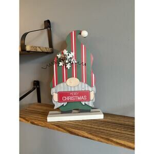 Merry Christmas Wooden Christmas Gnome